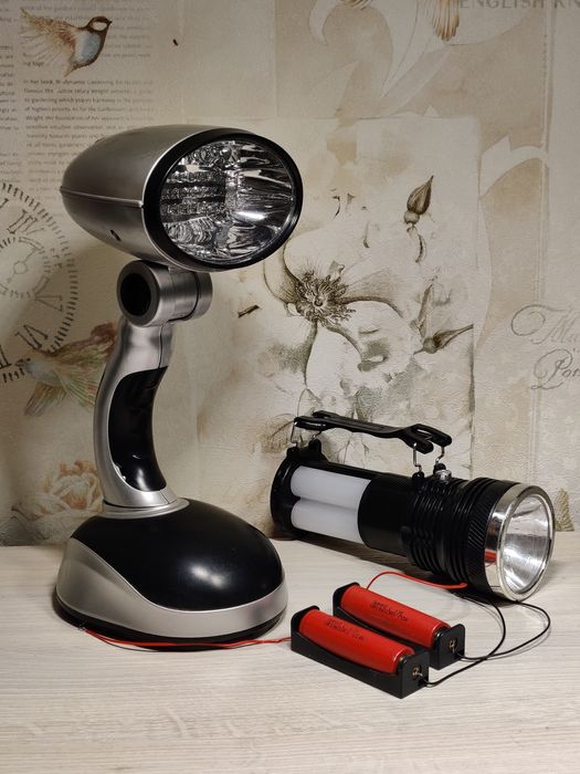 Два ліхтарі робочі, з акумуляторами та USB зарядкою