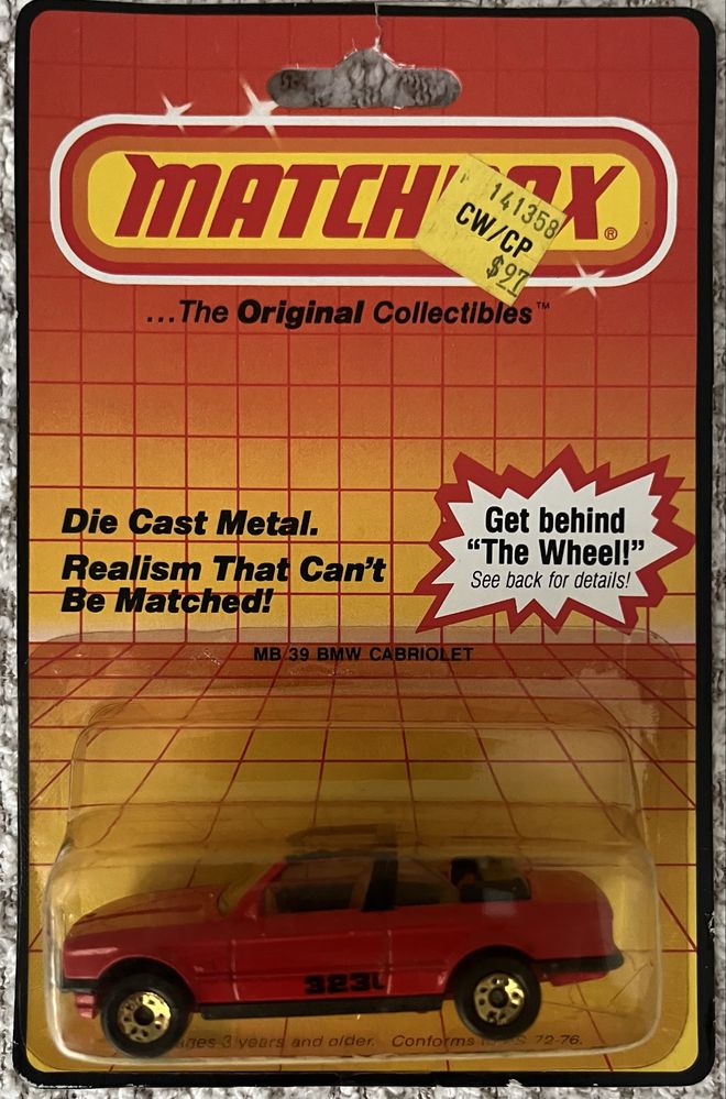 Matchbox Bmw 323i Cabriolet / złote koła