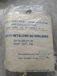 Uchwyty metalowe do szklanek PRL