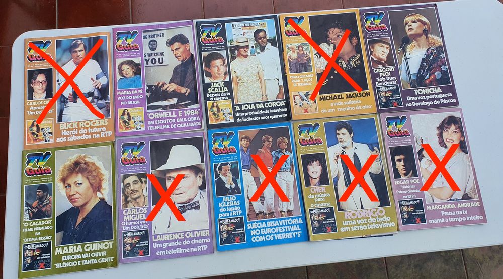Lote de Revistas TV Guia dos anos 70, anos 80, 90