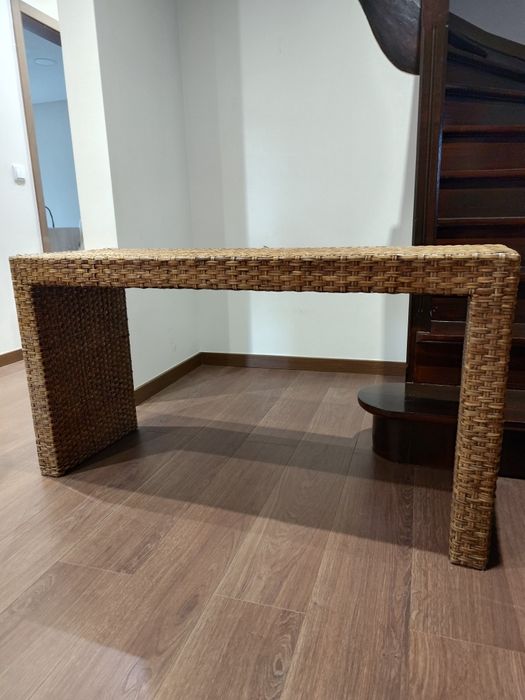 Móvel entrada/consola/aparador + coluna em folha de bananeira