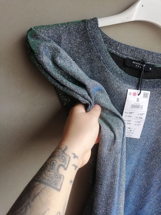 Nowa bluzka kameleon brokat S M L