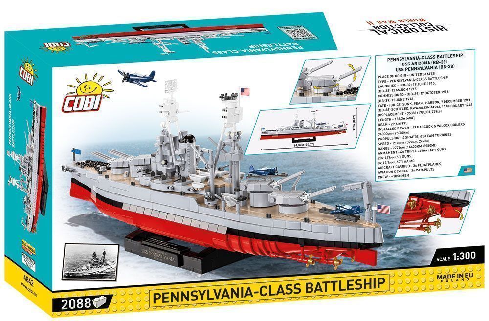 Klocki Cobi 4842 Okręt Pennsylvania Class Battleship E.e 2088 El.