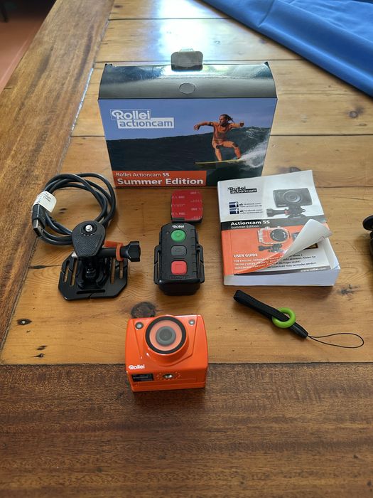 Rollei actioncam 55s impecavel oferta mini tripé
