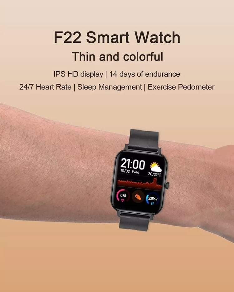 NOVO! Smartwatch Fit F22  preto, LCD 1.4", batimento cardiaco