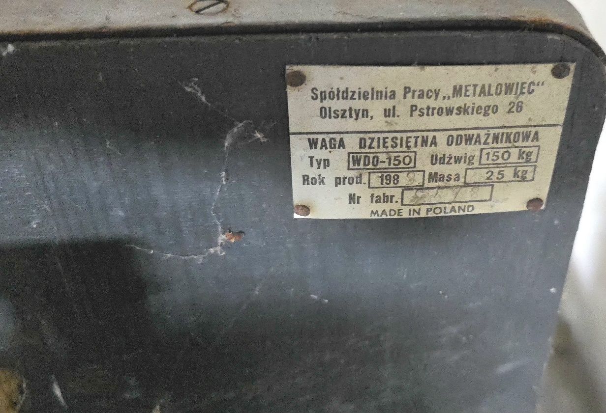 Waga rolnicza towarowa szalkowa 150kg. Stan Idealny!