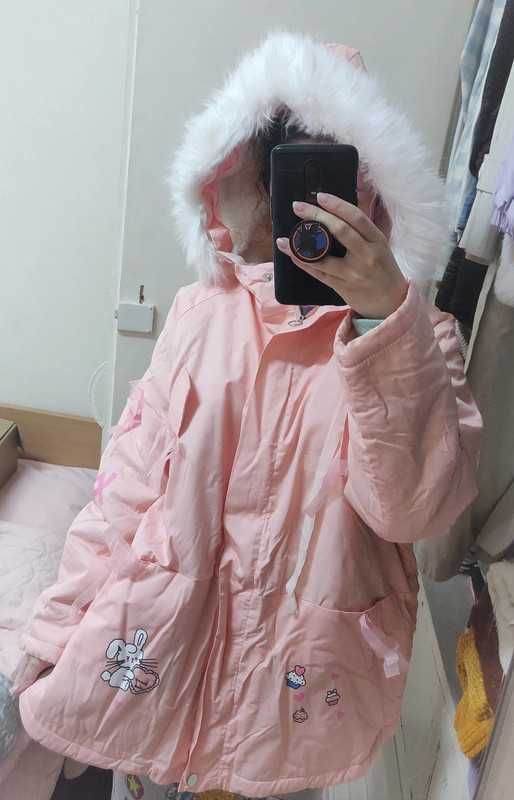 Casaco de Inverno Rosa Claro - Lolita / Fairy Kei / Harajuku