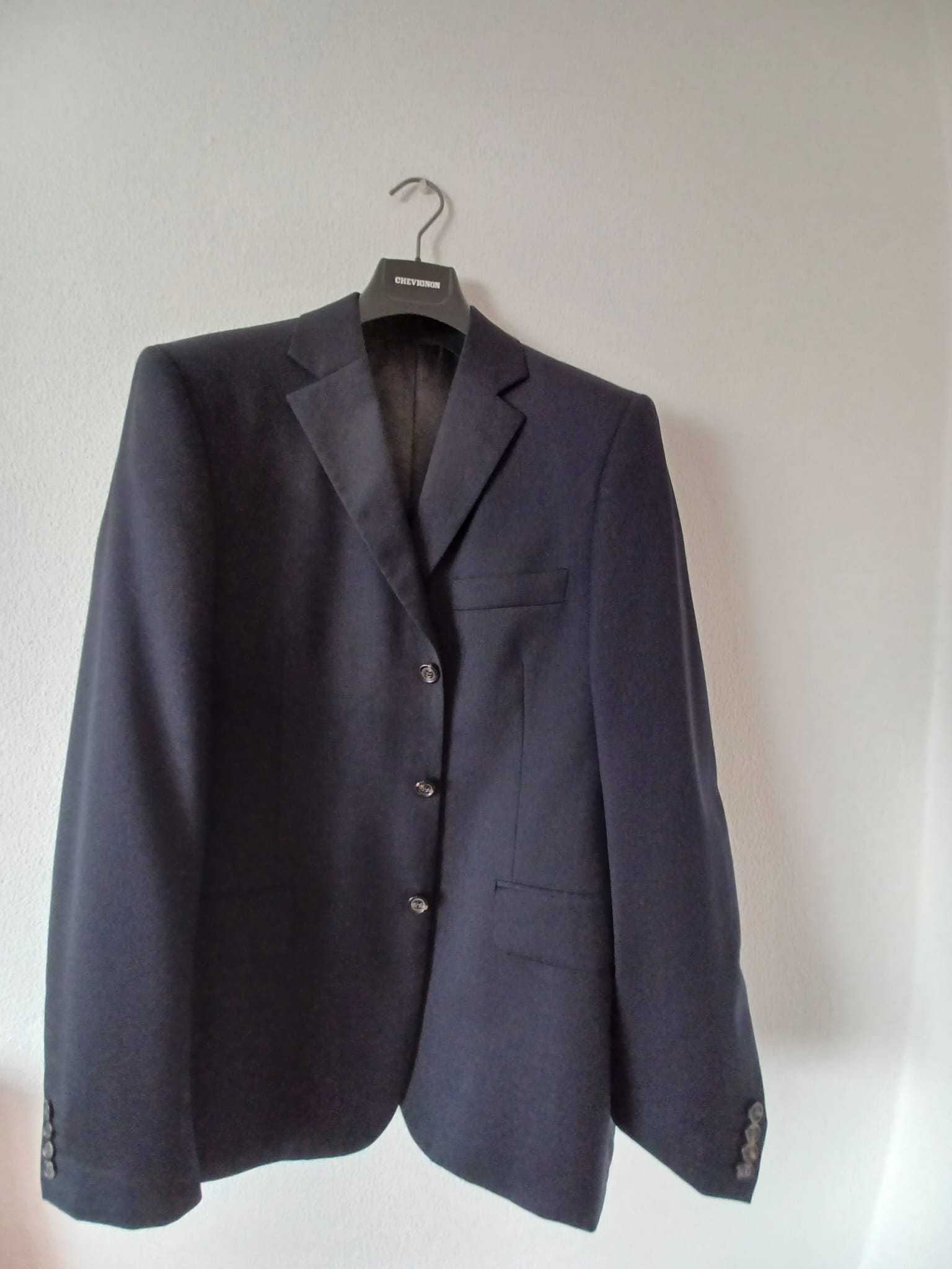 Blazer de fato Azul escuro de risca diplomática LÃ FRIA Massimo Dutti