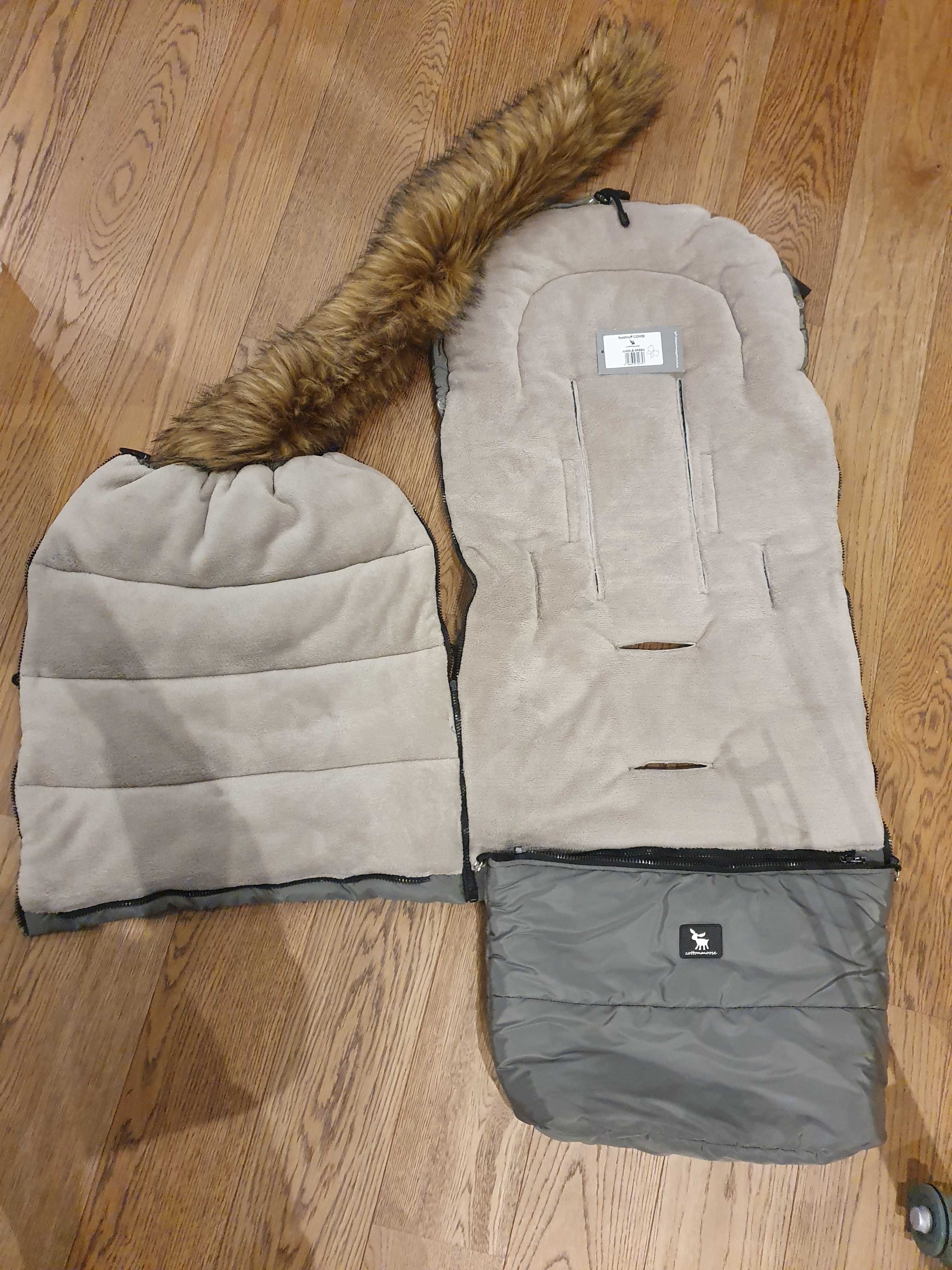Śpiworek zimowy do wózka, Cottonmoose, model Combi, Jungle green