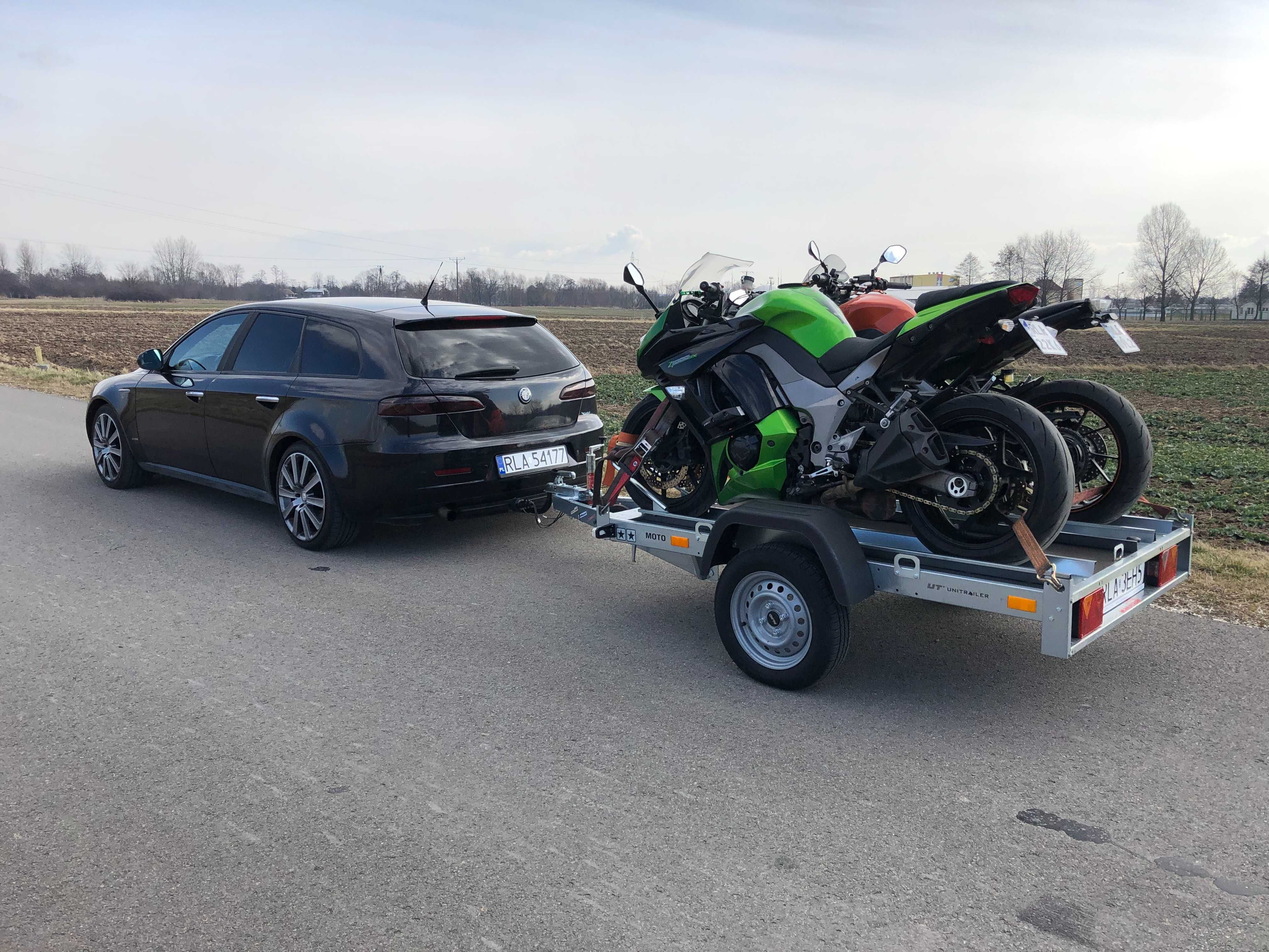 Przyczepa motocyklowa laweta do przewozu motocykli + pasy kat. B