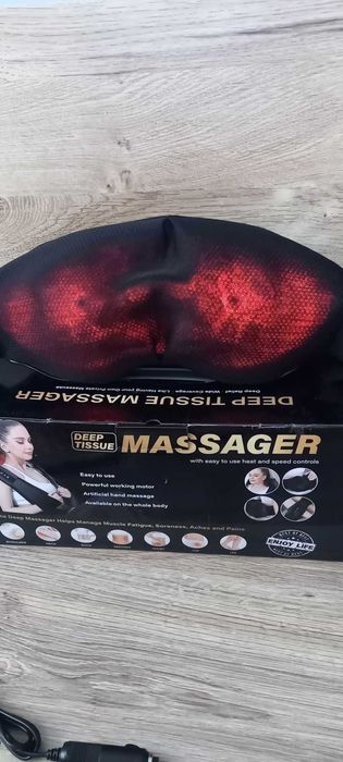 Masażer szyi, pleców,, nóg, Skórzany szal do masażu do domu i auta