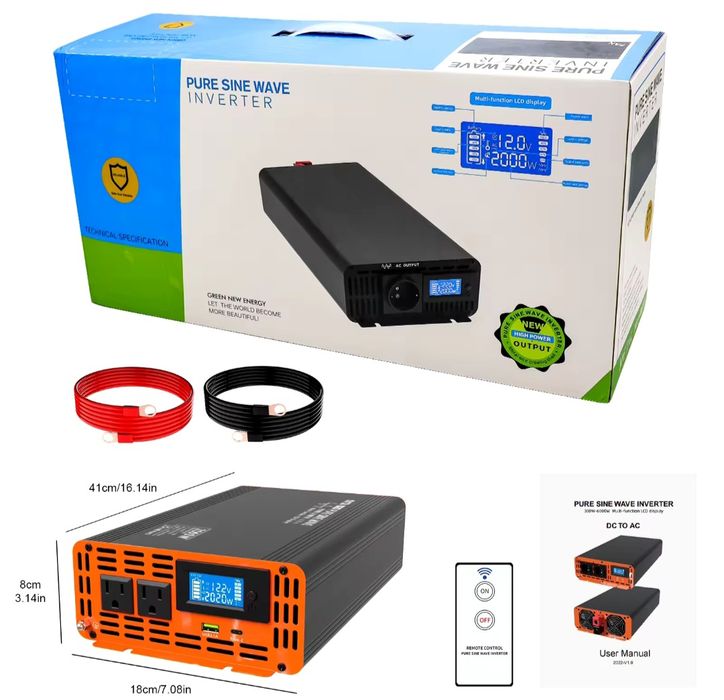 Инвертор Datouboss 1500 (пікова 3000) Вт 12 220 V чистый синус
