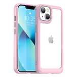 Etui Outer Braders z żelową ramką do iPhone 14 Plus różowy