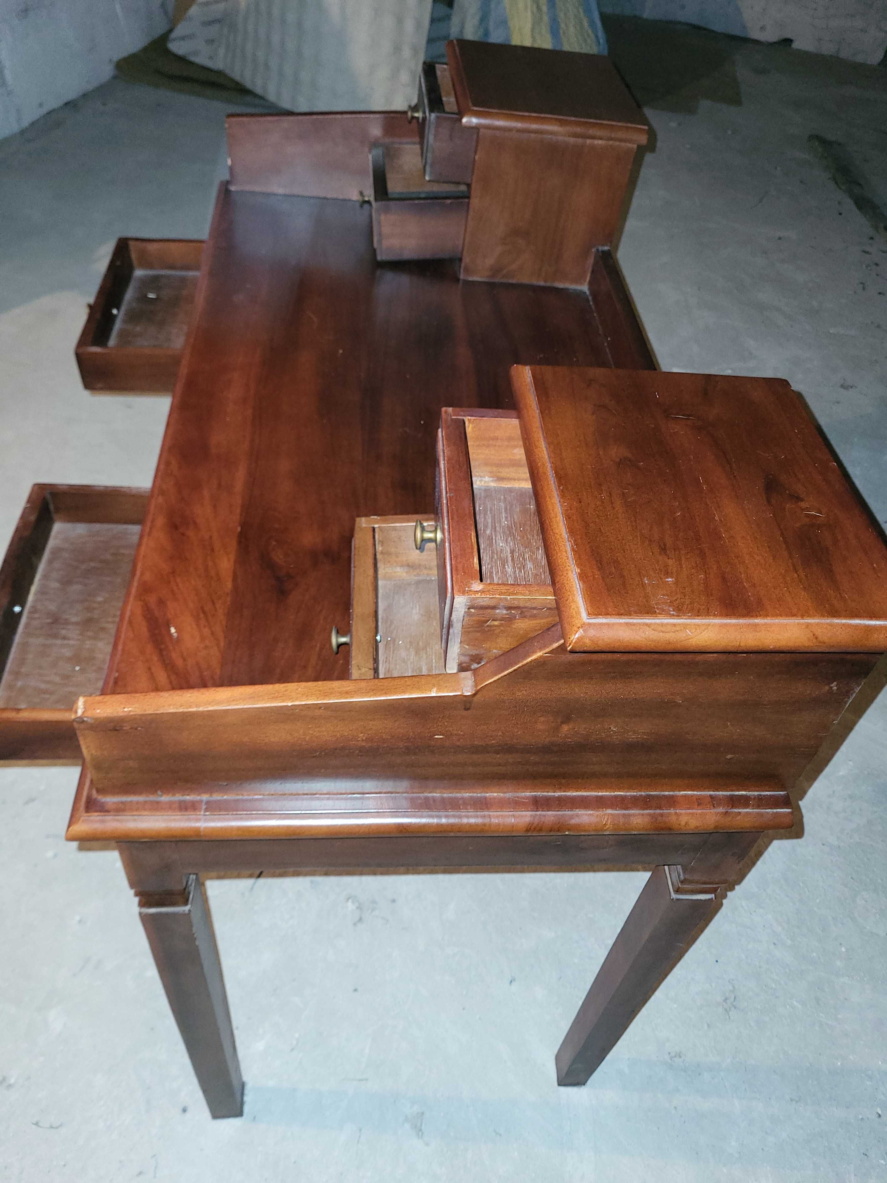 Klasyczne biurko drewniane/sekretarzyk z drewna tekowego