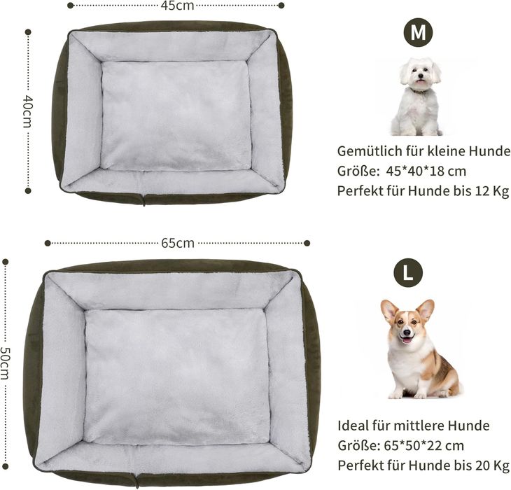 Joy of Living Duże Legowisko dla Psa Wygodne Ciepłe 65 x 50 cm Zielone