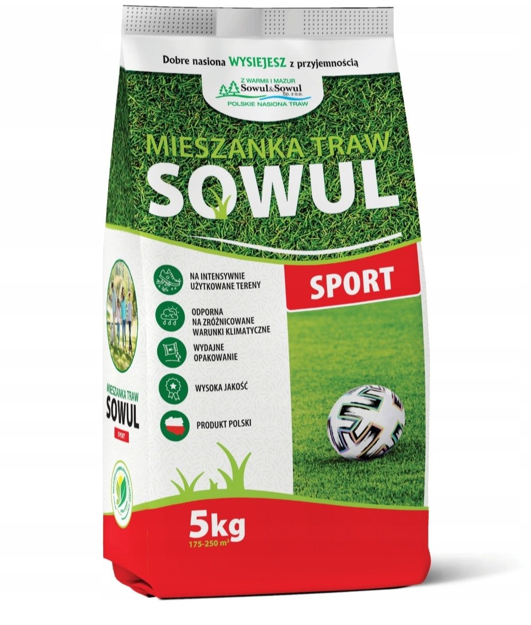 Trawa mieszanka traw, ogrodowa, sportowa Sowul & Sowul 200 m² 5 kg