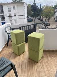 Conjunto de 4 sofás em forma de cubo cor verde lima