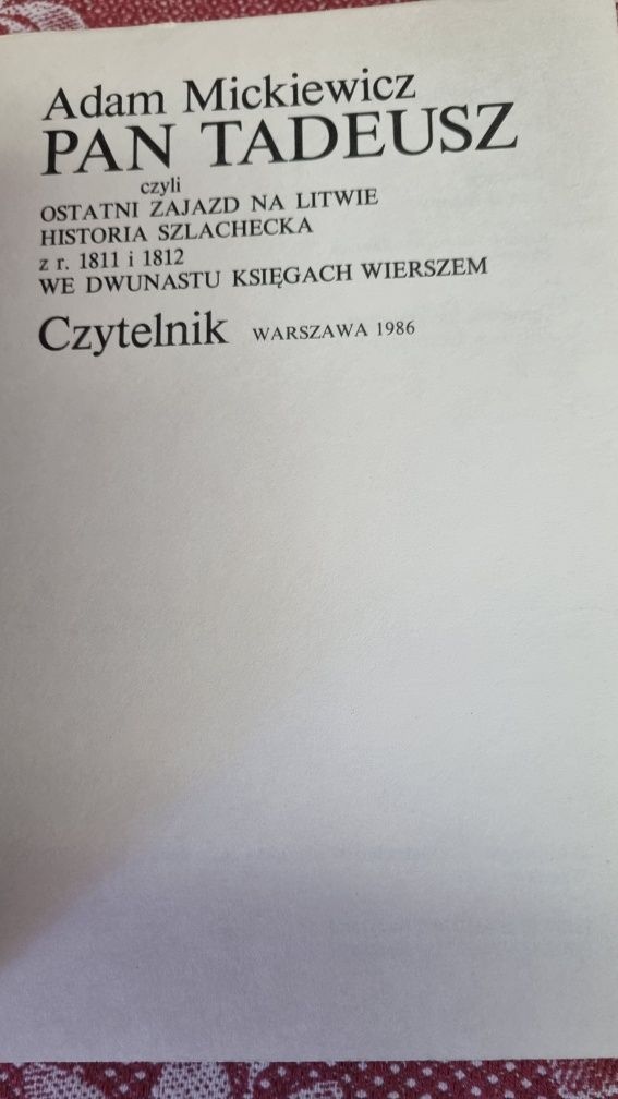Pan Tadeusz Adam Mickiewicz
