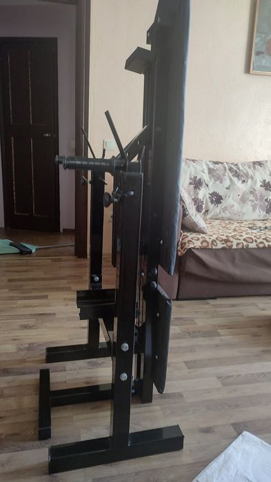 Лава для жиму та присідань, набірні гантелі 2х50кг