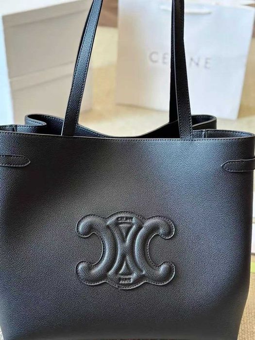 CELINE Cabas Anais Bolsa Tote com Logo Arco do Triunfo, Tamanho Médio