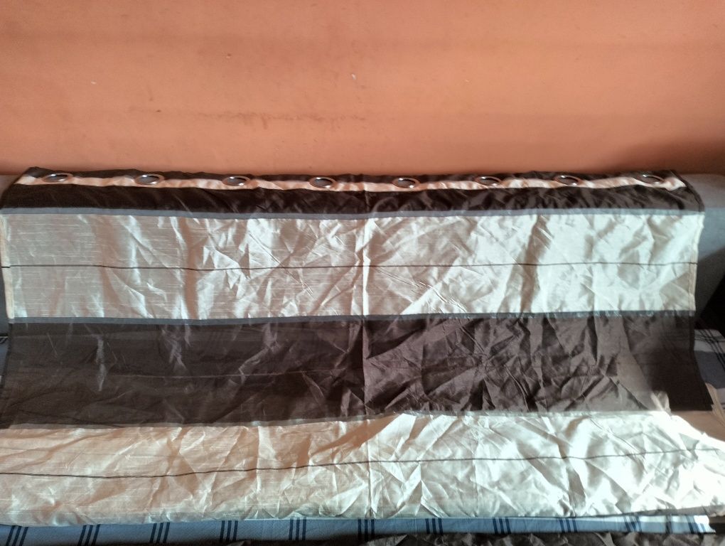 Firana  zasłona w pasy plus materiał