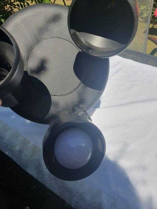 lampa sufitowa czarna z 3 reflektorami okrągła +prezent etui