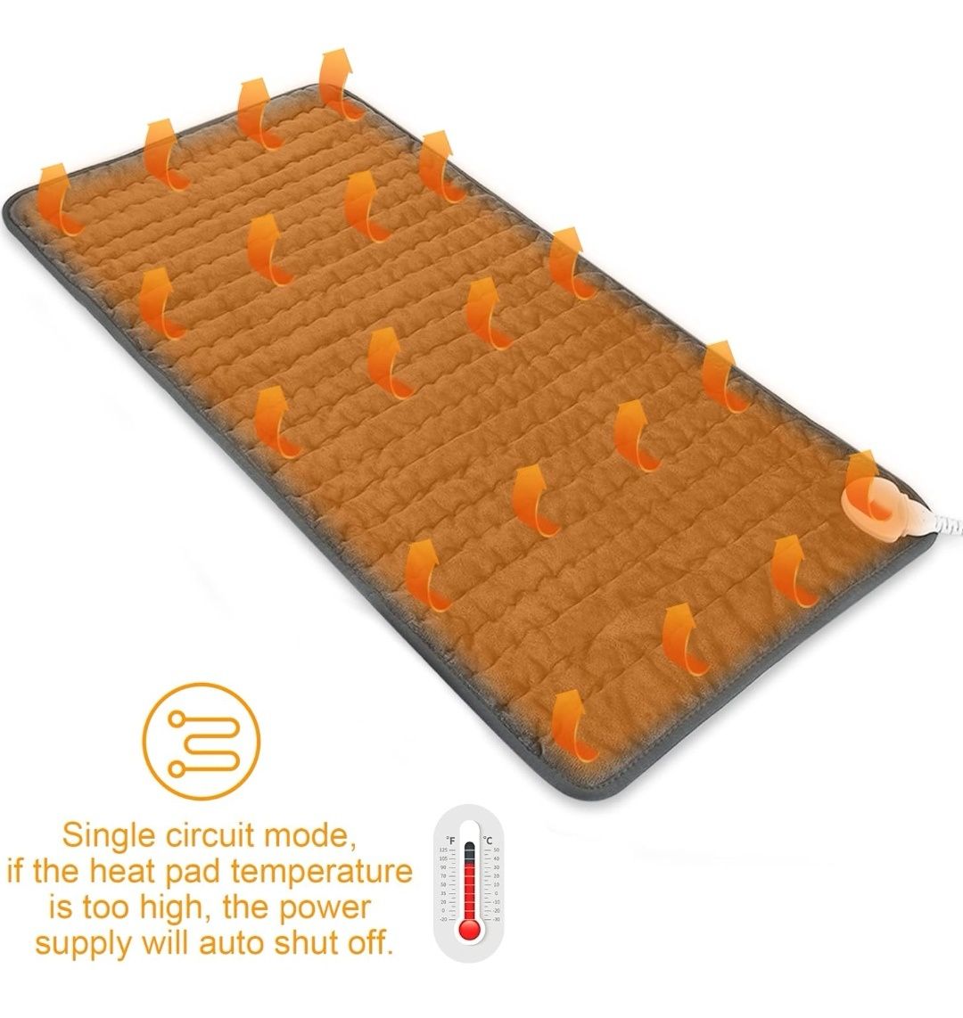 Elektryczna Poduszka Mata Grzewcza XL 60x30cm TERMOFOR na Plecy Kark