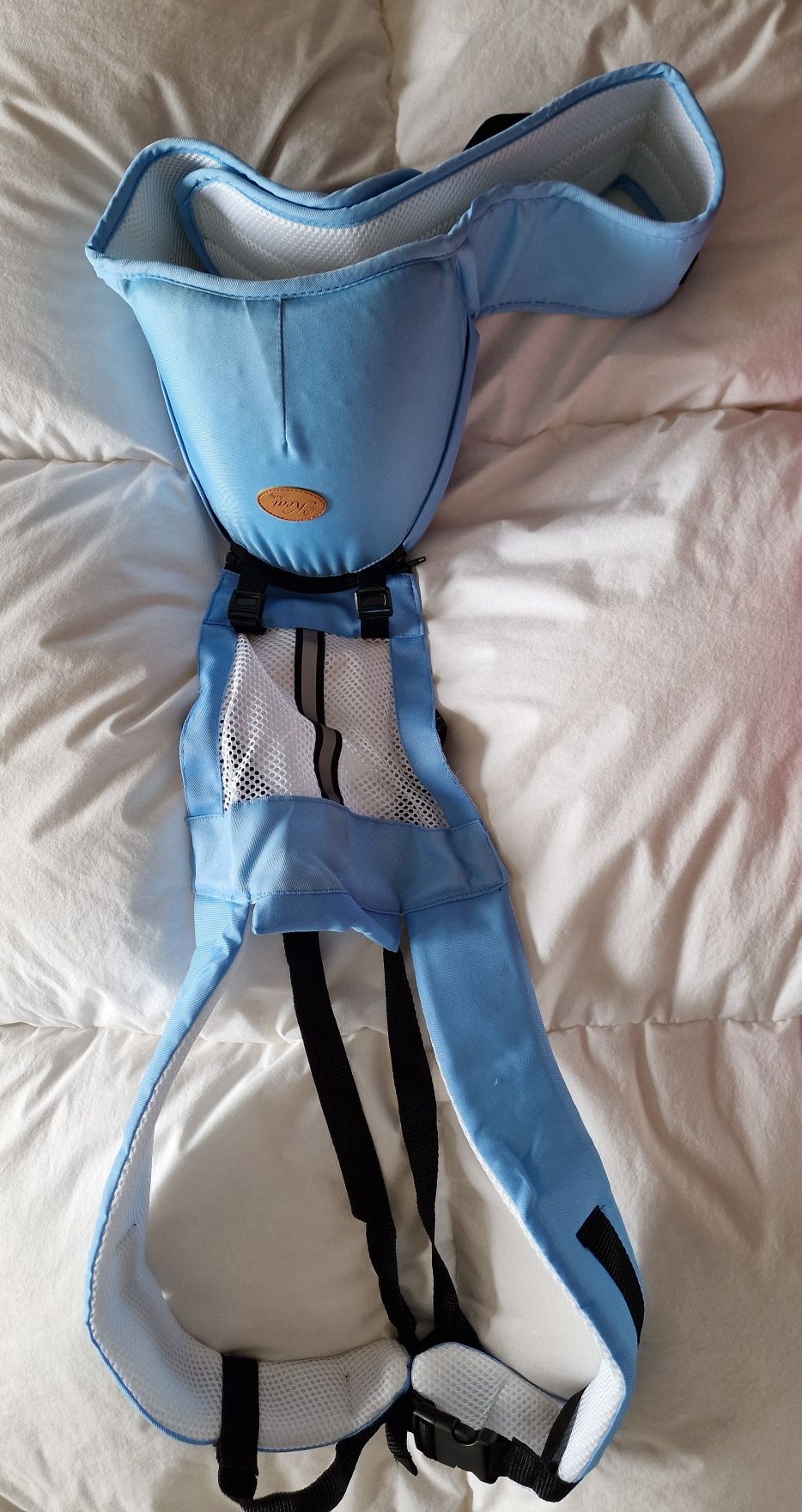 Marsúpio azul ou rosa para transporte de bebé e criança