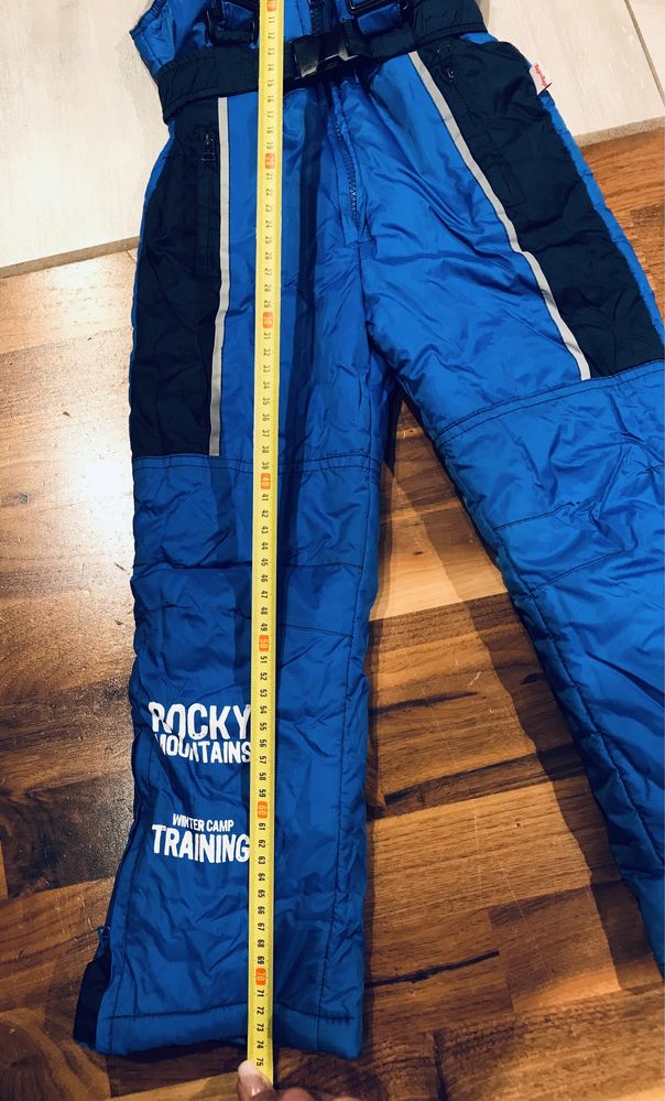 Spodnie zimowe, narciarskie, niebiesko-czarne, 110 cm