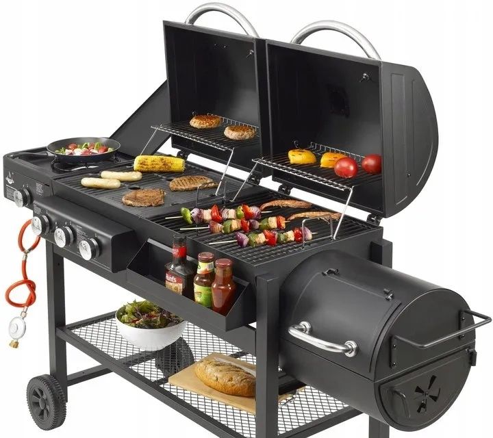 Grill wędzarnik gazowy węglowy
