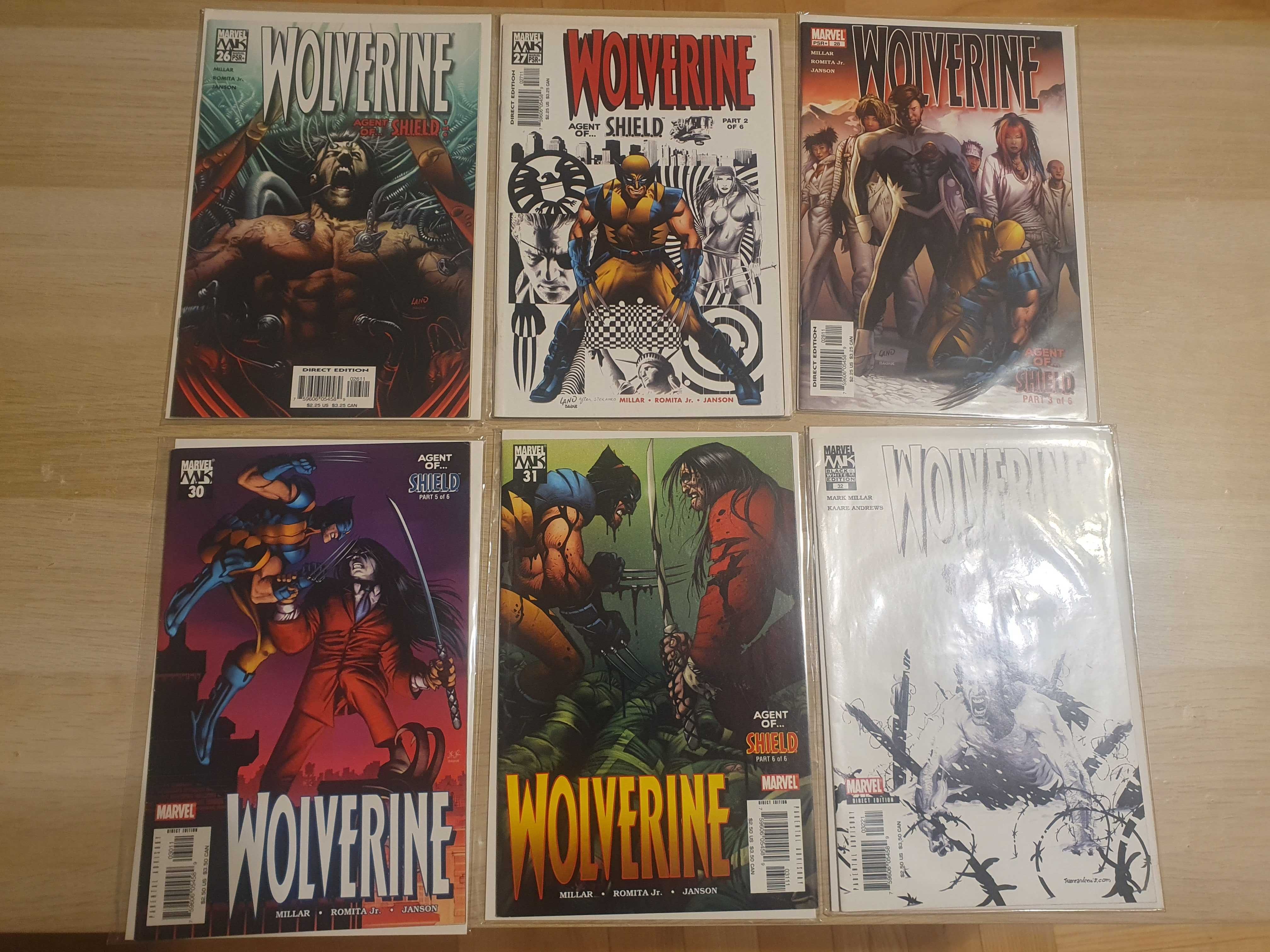 Wolverine vol. 2: 26-28, 30-32 Black and White (2005) (ZM32)