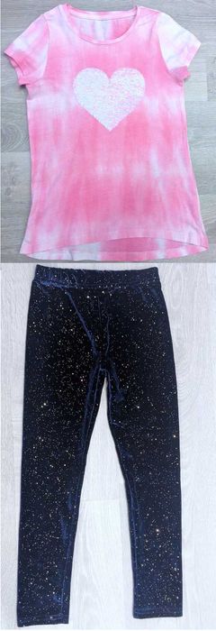 Набор лосины+майка/футболка Little Kids, размер 116-122см/6-7лет, лето