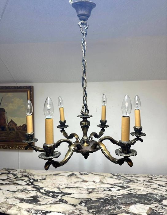 Бронзова люстра на 6 ламп 7466