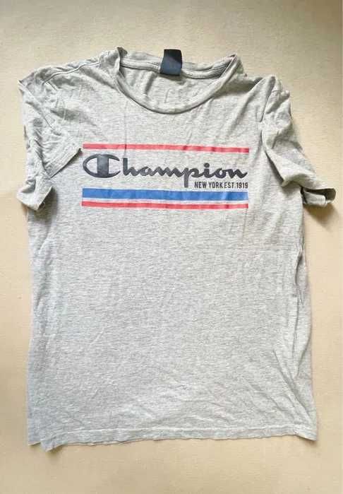 Szary tshirt Champion M nadruk