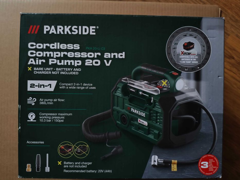 Parkside Akumulatorowa sprężarka i pompka, 20 V