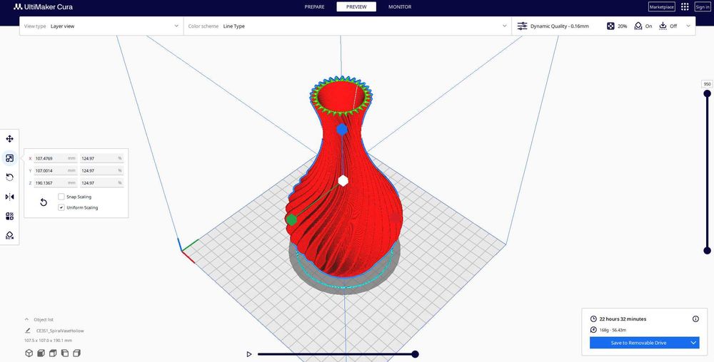 Spiralna biała waza Wydruk 3D