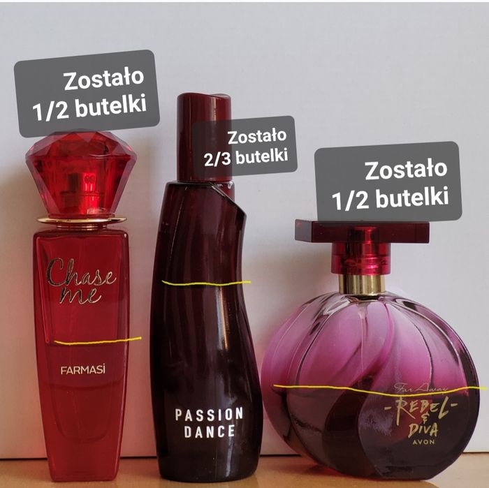 Zestaw 3szt. perfum Unikat Far Away Rebel Diva, Chase Me, Passion Danc