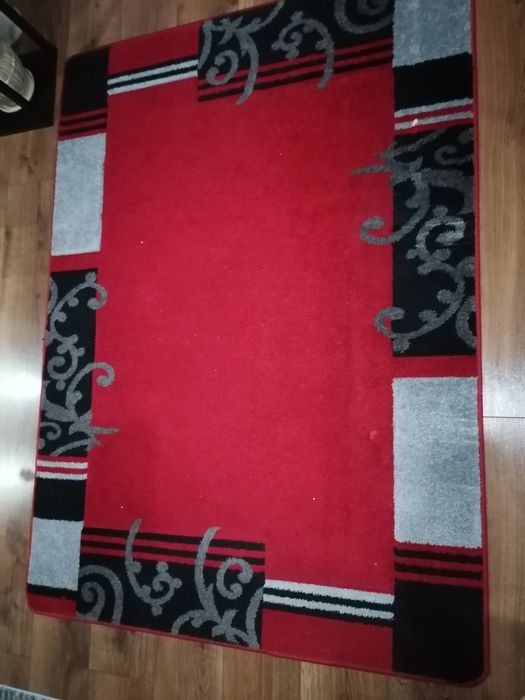 Dywan 120x170, bordo, szary, czarny
