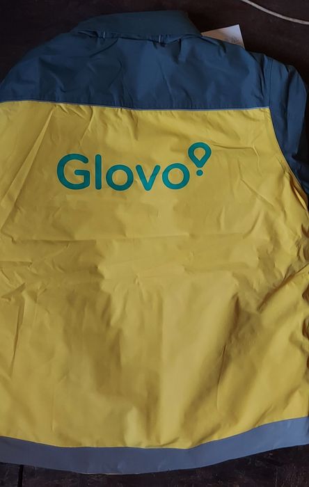 Kurtka kurier zimowa polarowa ciepła z kaputerm Glovo Uber Eats XXL