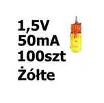 Żarówka miniaturowa żółta 3x7mm 1,5V 50mA 100szt