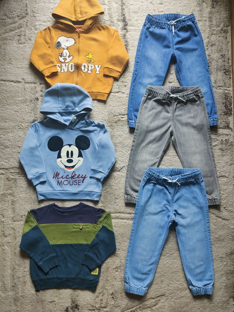Zestaw ubrań dla chłopca 104 H&M Reservef Cool Club Mickey Snoopy