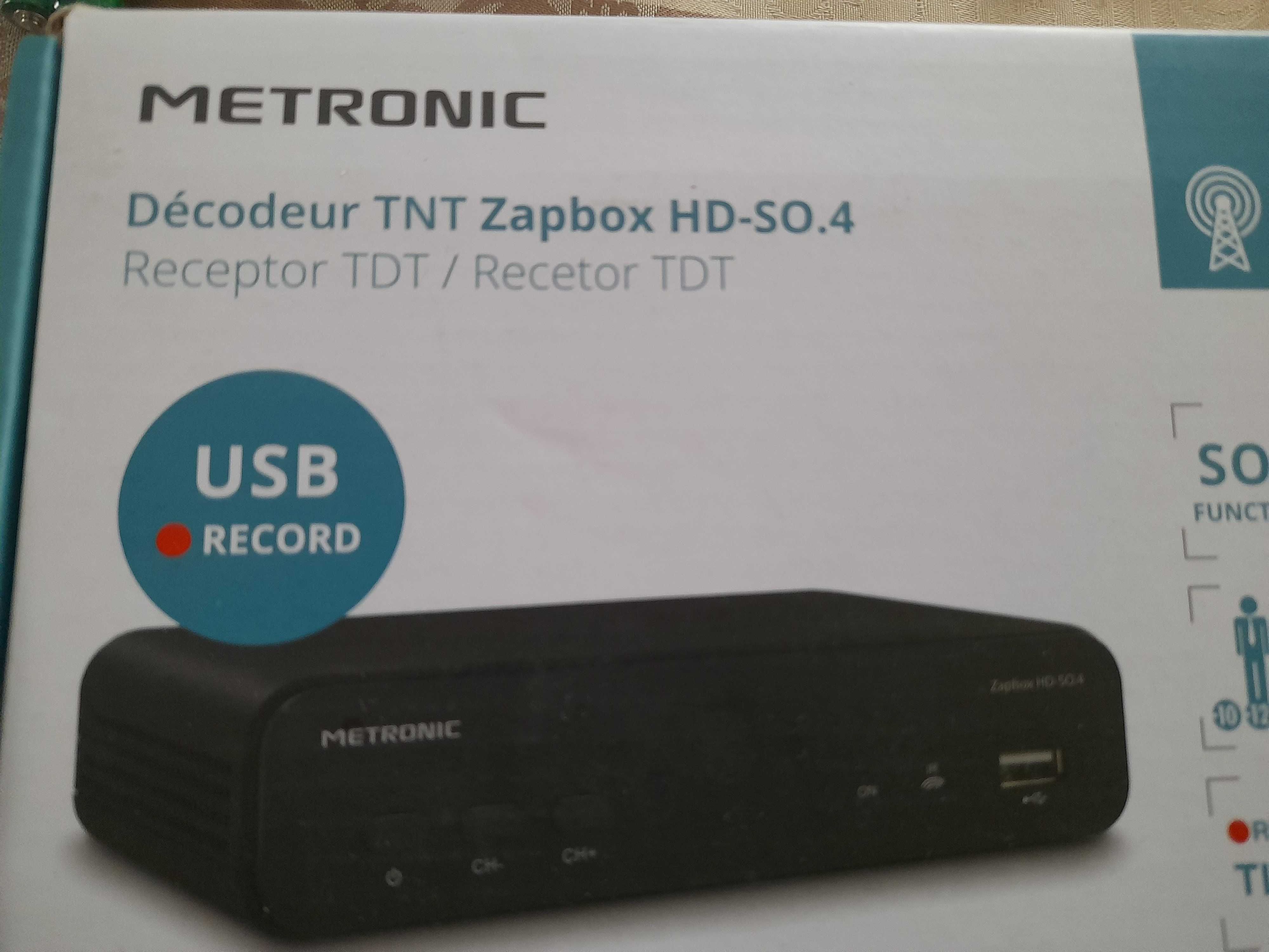Metronic Zapbox HD-So.4 Dekoder TNT z portem USB Czarny