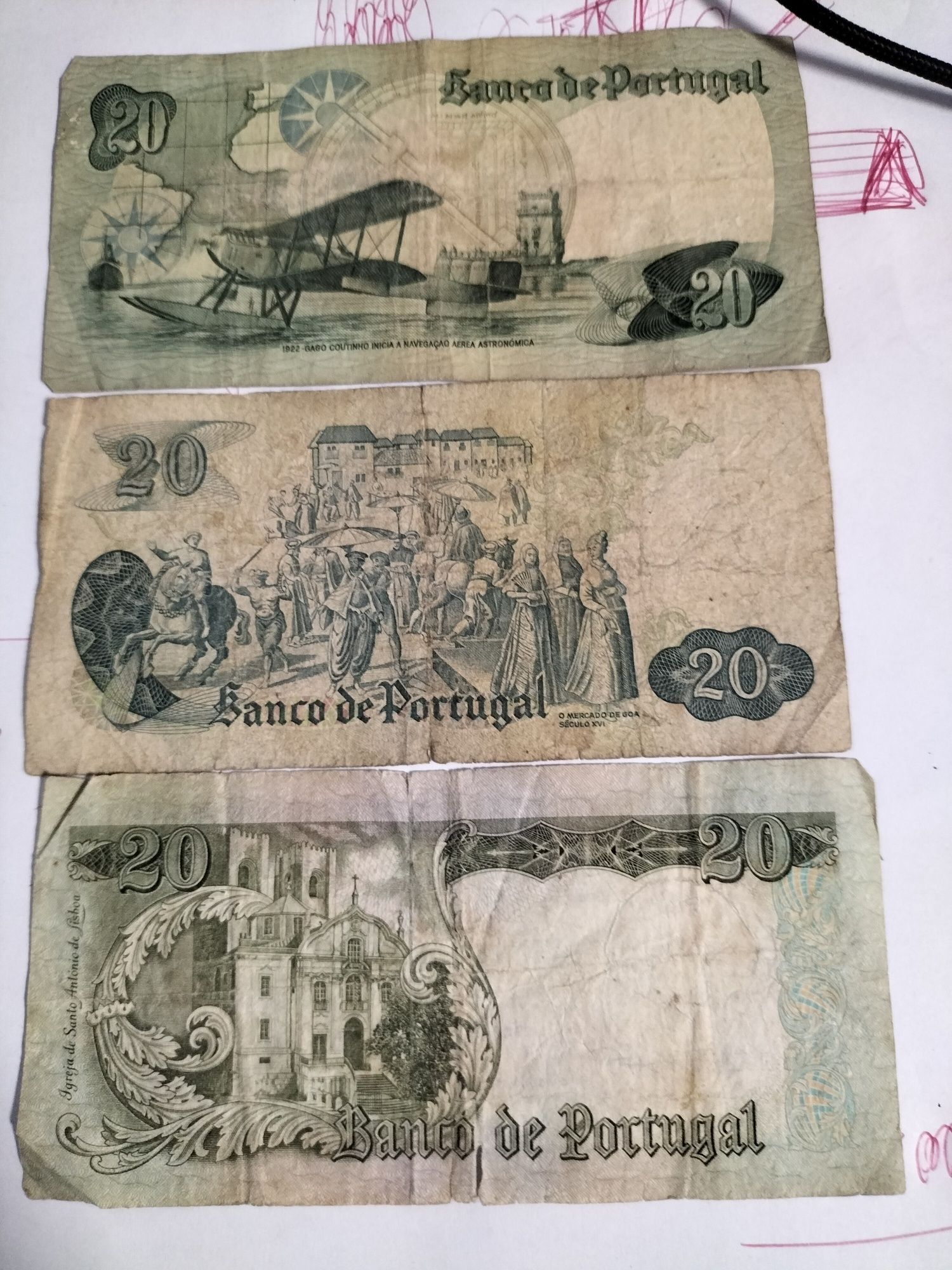 Notas 20 escudos