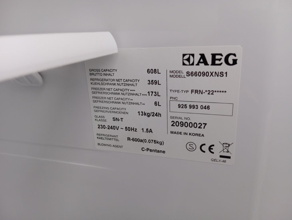 Холодильник AEG S66090 Side-by-side No-Frost нержавейка из Германии