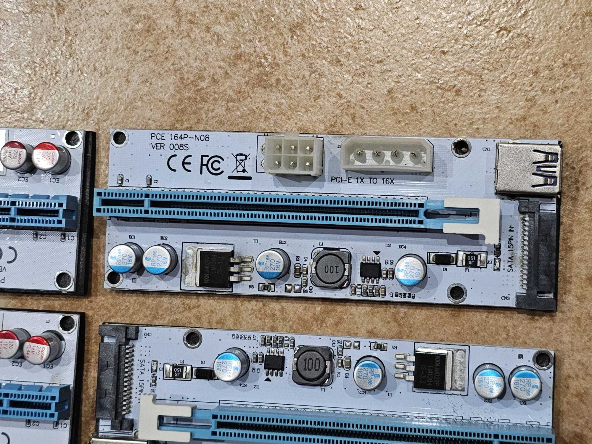 Risers para mining Versão 008S e 009S, PCI-E 1x p/ 16x