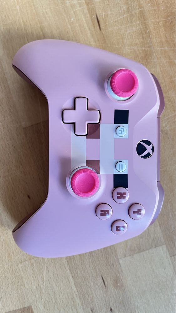 Analogi Hall Minecraft pad Xbox One pig - różowy