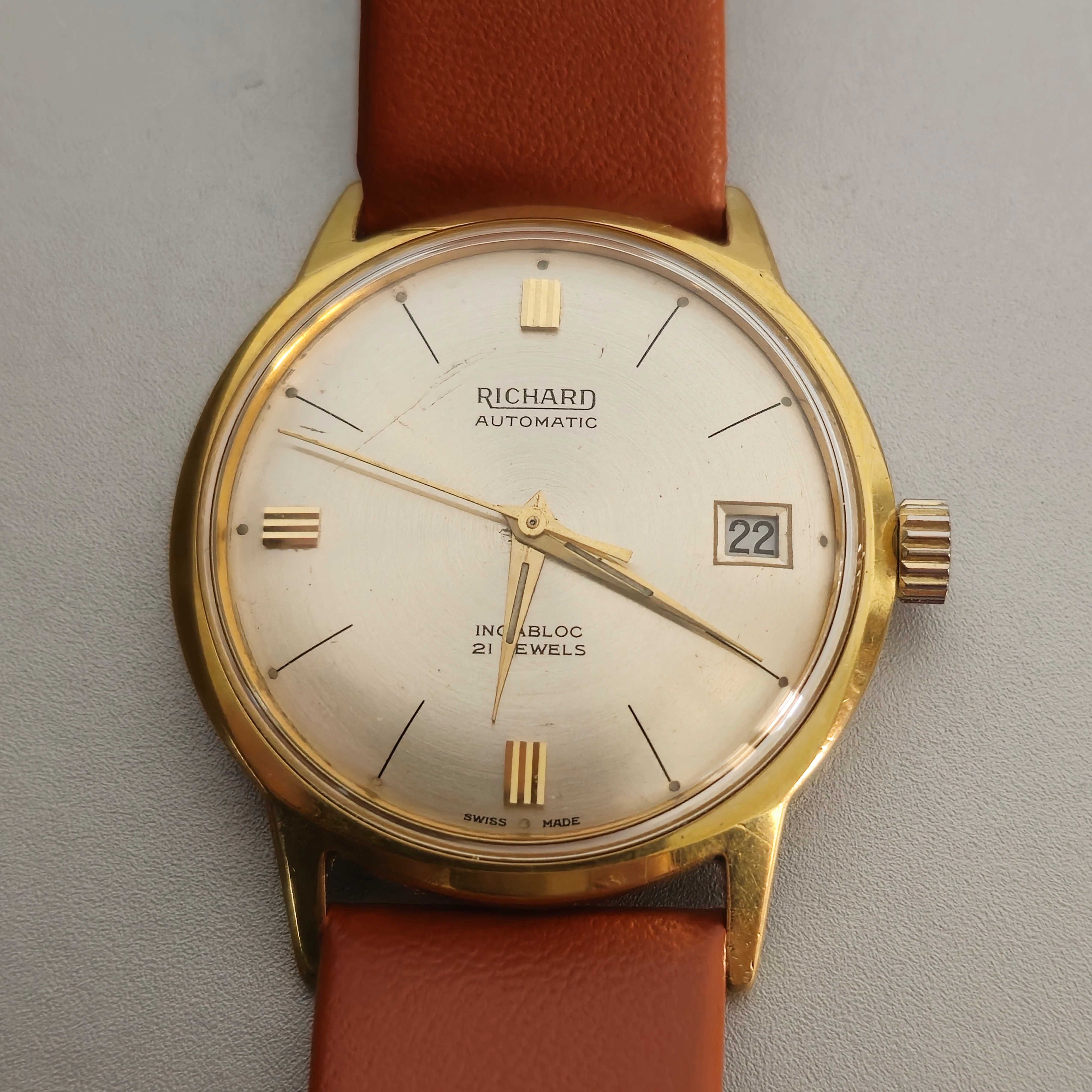 Richard Zegarek męski 21 jewels szwajcarski po gruntownym serwisie