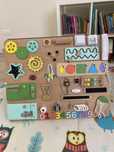 Бізіборд woodandkids 56х70 + дошка для малювання крейдою