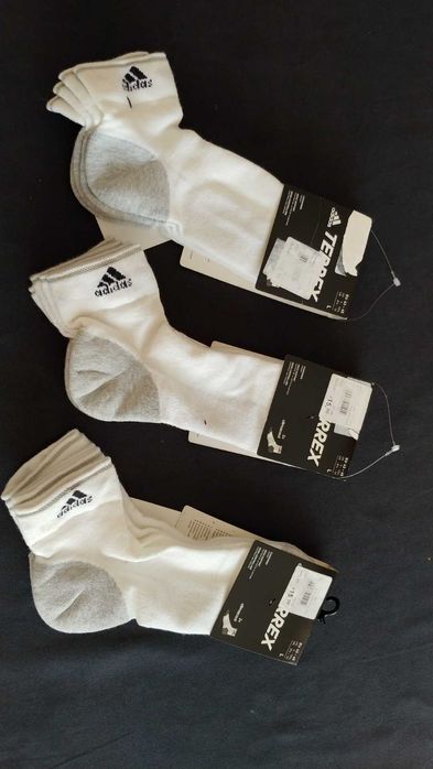 Novo 2 Pares Meias Adidas Climacool Terrex Branco com reforço 43-45 L
