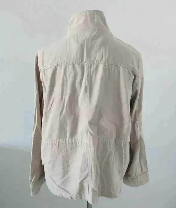 Damska beżowa, kremowa koszulowa kurtka przejściowa na wiosnę